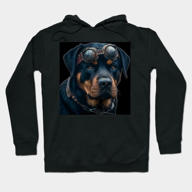 Rottweiler Steampunk Ai Hoodie by Freedomink